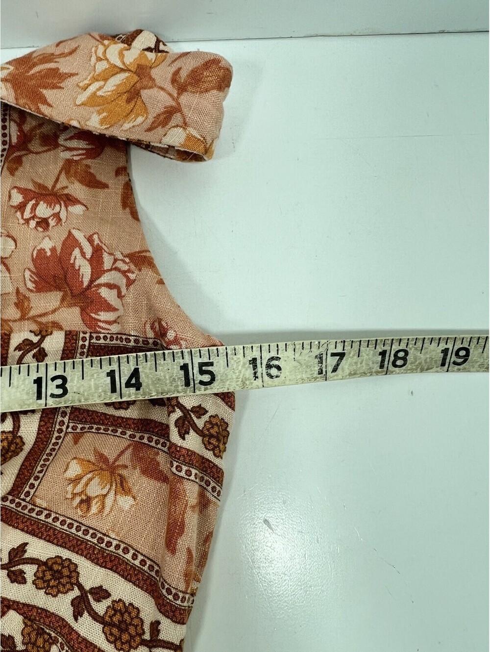 Paper Heart Maxi Dress Women Sz S Warm Floral Paisley Linen Blend Dress Boho - Picture 7 of 8